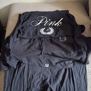 Black Lounge Set with Pink Logo